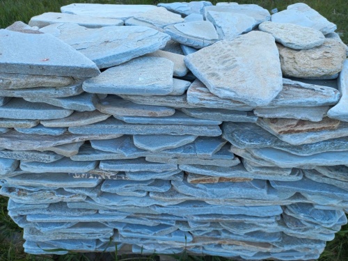 Плитняк златолит зелёный галтованный для цоколя купить в Оренбурге