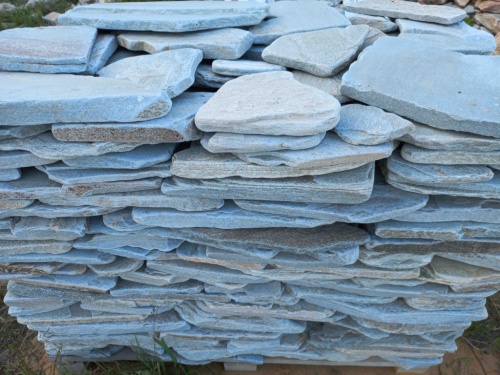 Плитняк златолит зелёный галтованный для цоколя купить в Оренбурге